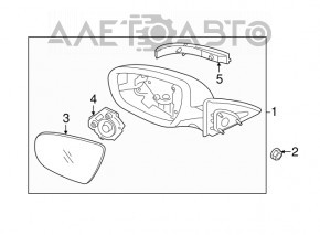 Right side mirror assembly for Kia Optima 2014-2015