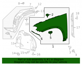 Front right wing Mercedes GLE 53/63 21-26 coupe, AMG pack