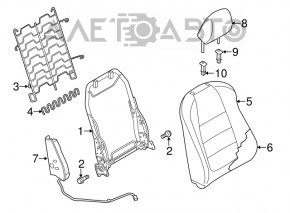 Passenger seat Mazda 3 14-16 BM prerest, without airbag, cloth black