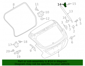 Left tailgate shock absorber bracket Ford Focus mk3 11-18 5d on body