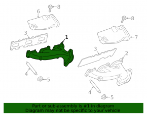 Right exhaust manifold for Ford Mustang mk6 15-17 3.7, rusty