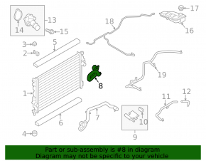 Upper cooling hose for Ford Escape MK3 13-19 2.5