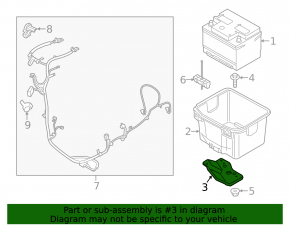 Battery tray bracket Mustang mk6 15-