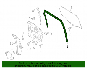 Rear left glass seal Mazda CX-5 17-24