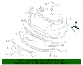 Right front bumper mount for Lincoln MKC 19-19