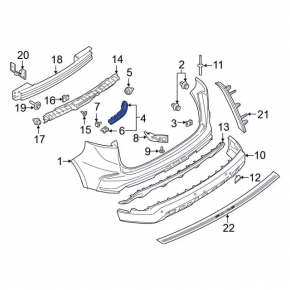 Rear bumper mount left on the wing Ford Edge 19-