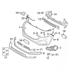 Rear bumper mount left on the wing Ford Edge 19-
