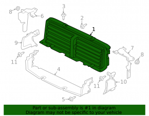 Radiator Deflector Louvers Assembly Jaguar F-Pace X761 17-21