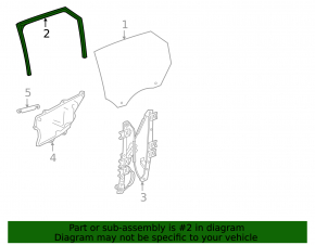 Rear left glass seal Jaguar F-Pace X761 17-