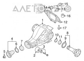 Rear differential gearbox Audi Q5 8R 13-17 2.0T, 3.0 tfsi, hybrid 106k