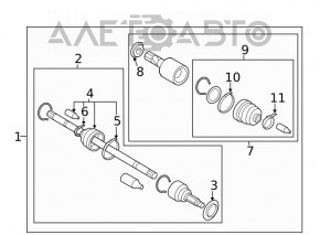 Subaru Forester 25-26 rear left axle drive