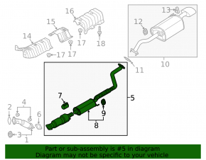 Exhaust line middle part without catalytic converter Kia Forte 4d 17-18 rest 2.0, dented