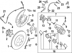 Rear right brake disc cover for Nissan Ariya 23-25