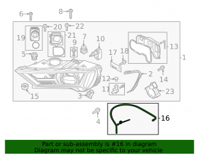 Left headlight hose for Audi Q7 16-26 Matrix LED