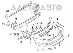 Rear bumper mount left BMW 5 G30 17-20 cracks