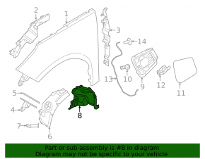 Mudguard front right rear part BMW i3 14-20