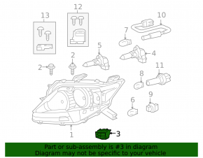 Headlight mount lower right Lexus RX350 RX450 10-12