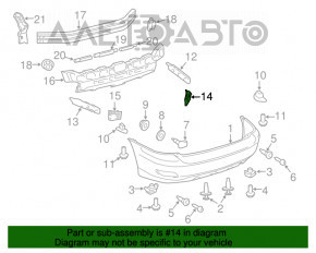 Rear bumper mount inner small right Lexus RX300 RX330 RX350 RX400h 04-09