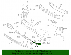 Front bumper lip lower left Lexus RX350 RX450h 13-15 rest