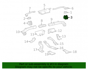 Right air duct for Toyota Avalon gray 05-07