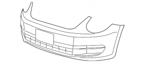Front bumper bare VW Beetle 12-16 white, painted, cracked, scratches, non-factory holes