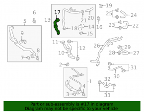 Upper cooling pipe VW Passat b7 15-15 USA 2.0TDI