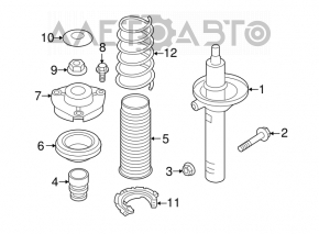 Front right shock absorber support VW Jetta 19-