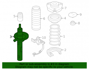 Front right shock absorber for Volkswagen Golf 22-25