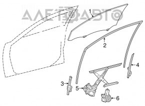 Door glass guide short front right Toyota Camry v55 15-17 usa