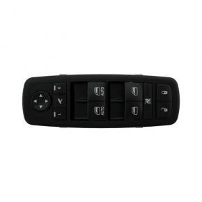 Front left window lift control for Jeep Grand Cherokee WK2 16-22 black, 2-way, with automatic folding mirrors