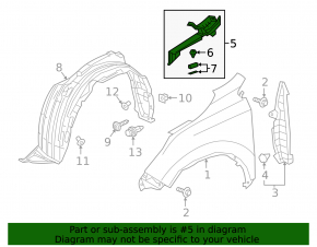 Seal wing hood-wing right Honda CRV 20-22 hybrid