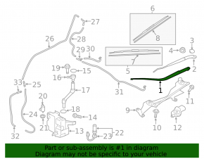 Wiper arm right Mitsubishi Outlander Sport ASX 10-
