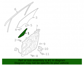 Door glass triangle front left Hyundai Santa FE 19-23 KOR