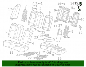 Left rear seat recline lever for Honda Accord 2023-26 with cable