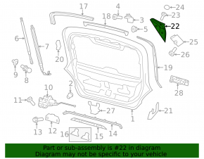 Left Trunk Door Trim Porsche Panamera 14-16