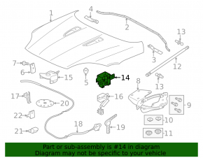 Left hood latch Jaguar F-Type X152 14-24