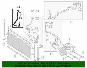 Air Conditioner Tube from Condenser Lincoln MKZ 13-16 3.7