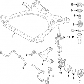 Lower control arm, front left, Mazda CX-9 07-15