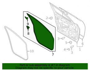 Front left door seal Mazda CX-9 16-