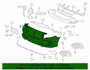 Bare front bumper Honda Civic X FK 17-19 5D