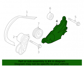 Drive Belt Tensioner Pulley Bracket Infiniti Q50 14-15 3.7 VQ37VHR