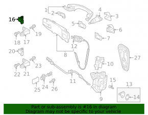 Upper rear right door hinge VW Atlas 23-25 (2 parts)