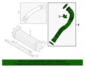 Left intercooler pipe for BMW X5 F15 16-18 plug-in without sensor