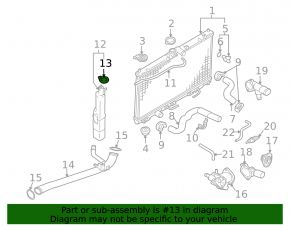 Mitsubishi Galant 04-12 Coolant Expansion Tank Cap