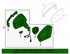 Right side mirror assembly VW Taos 22-25
