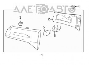 Light inside trunk lid left Acura MDX 14-20