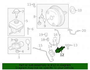 BMW X5 F15 16-18 Plug-in Master Cylinder Vacuum Pump