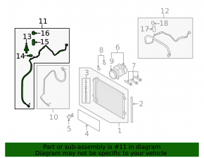 Air conditioner tube heater-condenser VW CC 08-17