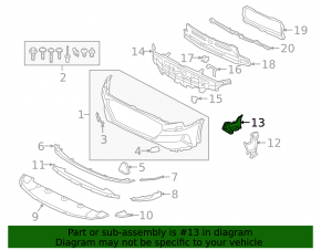Front bumper air duct right Audi E-Tron 19-23 inner part, Quattro