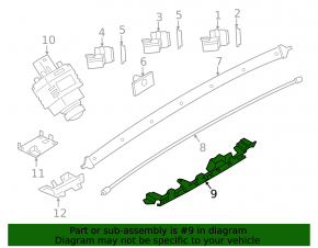 Rear bumper bracket, central, BMW X2 F39 18-23, for foot-operated trunk lid opening sensor